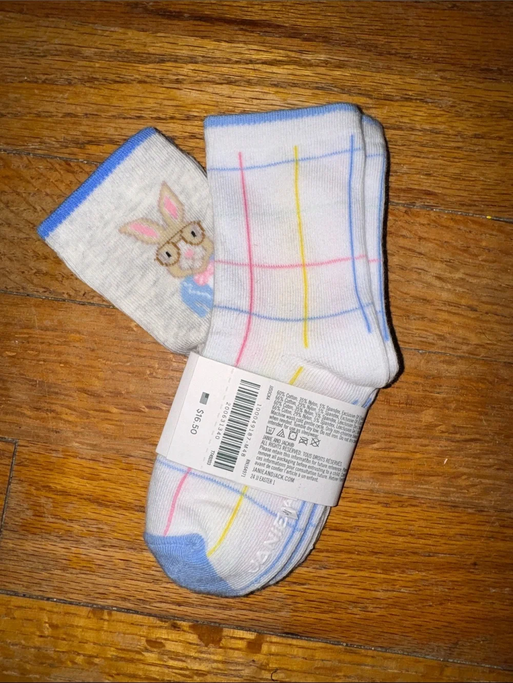 Janie and Jack Patterned, Baby Crew Socks - Pastel NWT